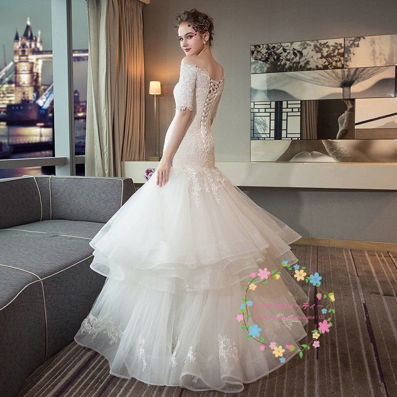 ウエディングドレス 花嫁 ... : レディース服 安い 袖あり お得大特価