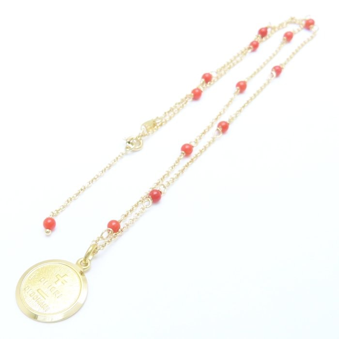 ネックレス 珊瑚 K18YG イエローゴールド/293659【中古】 ネックレス 珊瑚 K18YG イエローゴールド/293659【中古】