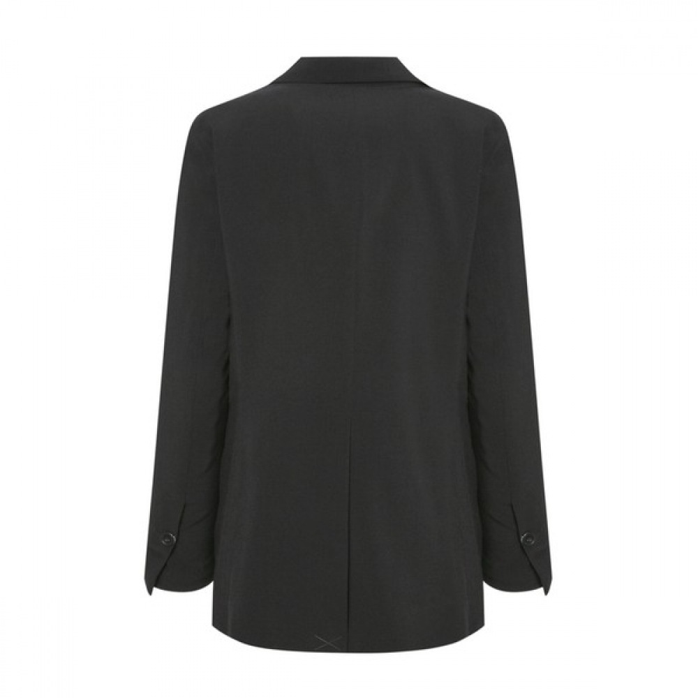 [ヘッジズレディース] 24SS ブラックソリッドカラーウールブレンドロングスリーブジャケット WSJA4B791BK