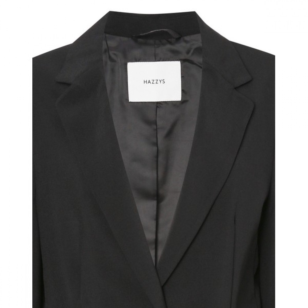 [ヘッジズレディース] 24SS ブラックソリッドカラーウールブレンドロングスリーブジャケット WSJA4B791BK