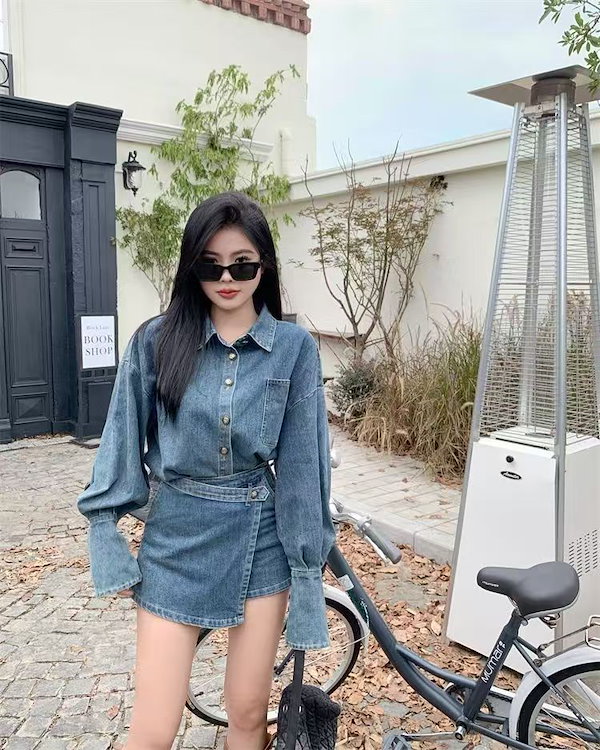 現行✨ カルバンクライン デニムジャケット スカート セットアップ M相当 デニム Calvin Klein(カルバンクライン) SETUP-EXE(セットアップ