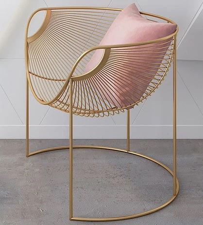 クッション付きゴールドメッシュの多目的チェア 椅子 リビングルーム おしゃれ かわいい レジャー リラックス バルコニー ビジネス用 クッション付きゴールドメッシュの多目的チェア 椅子 リビングルーム おしゃれ かわいい レジャー リラックス バルコニー ビジネス用