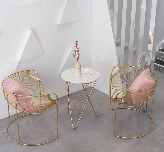 クッション付きゴールドメッシュの多目的チェア 椅子 リビングルーム おしゃれ かわいい レジャー リラックス バルコニー ビジネス用 クッション付きゴールドメッシュの多目的チェア 椅子 リビングルーム おしゃれ かわいい レジャー リラックス バルコニー ビジネス用