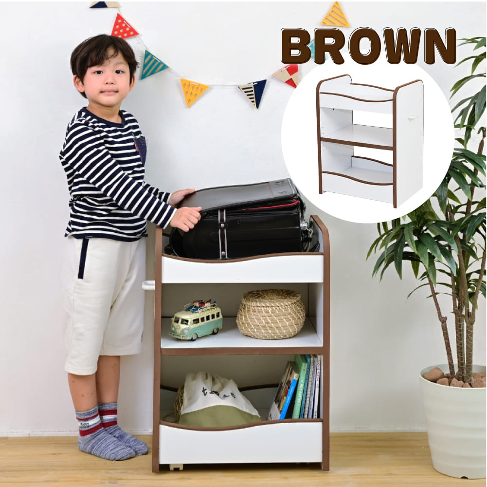 ランドセルラック キャスター付き 収納ワゴン オモチャ収納 おもちゃ収納棚 おもちゃラック 収納ボックス コンパクト 白 玩具 子供用 デスクサイド ワゴン