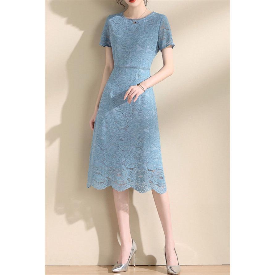 総レースワンピース レディース スリム パーティードレス 半袖ワンピース Aライン 体型カバー 大きいサイズ 結婚式 二次会 お呼ばれ 韓国風 着痩せ 総レースワンピース レディース スリム パーティードレス 半袖ワンピース Aライン 体型カバー 大きいサイズ 結婚式 二次会 お呼ばれ 韓国風 着痩せ