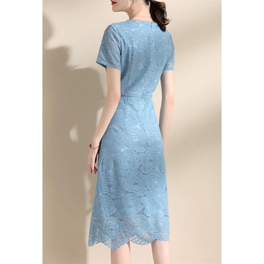 総レースワンピース レディース スリム パーティードレス 半袖ワンピース Aライン 体型カバー 大きいサイズ 結婚式 二次会 お呼ばれ 韓国風 着痩せ 総レースワンピース レディース スリム パーティードレス 半袖ワンピース Aライン 体型カバー 大きいサイズ 結婚式 二次会 お呼ばれ 韓国風 着痩せ