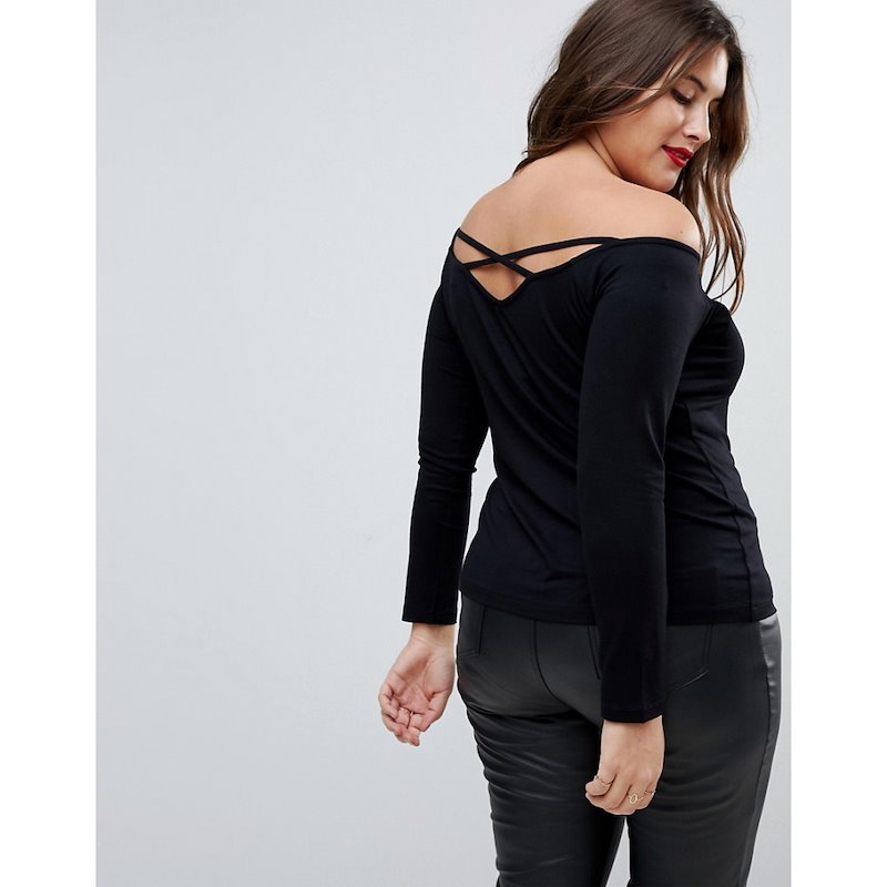 エイソス レディース トップス オフショルダー【ASOS CURVE Off Shoulder Top with Caging Detail and Long Sleeves】Black エイソス レディース トップス オフショルダー【ASOS CURVE Off Shoulder Top with Caging Detail and Long Sleeves】Black