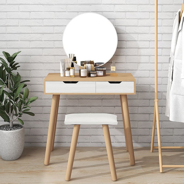 Qoo10] ドレッサー 化粧台 コンパクト デスク