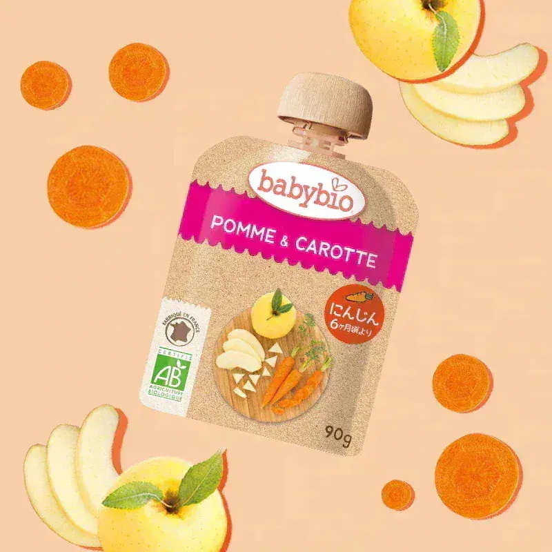 ベビースムージー アップル ・ キャロット 90g 30食セット オーガニック 無添加 赤ちゃん 6ヶ月頃から 離乳食 おやつ フルーツ 野菜 ベビースムージー アップル ・ キャロット 90g 30食セット オーガニック 無添加 赤ちゃん 6ヶ月頃から 離乳食 おやつ フルーツ 野菜