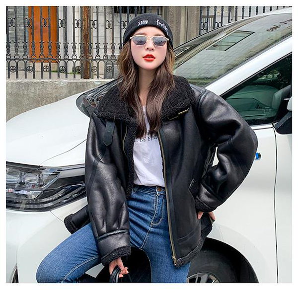 Qoo10] 人気沸騰新柄追加 ムートンコート ライダ