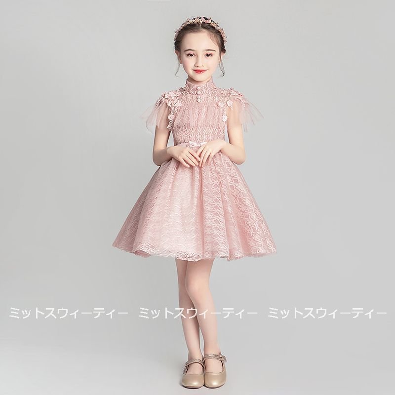 子供 ドレス ピアノ発表会 子供ドレス 女児 ワンピース ホワイト ピンク ミニドレス 衣装 結婚式