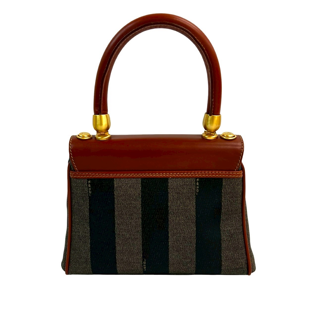 ぺカン 柄ショルダーバッグ レザー PVC ブラウン 40925