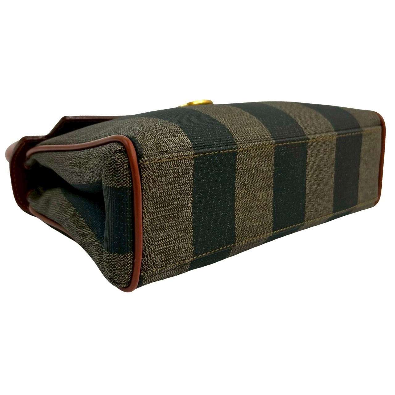 ぺカン 柄ショルダーバッグ レザー PVC ブラウン 40925