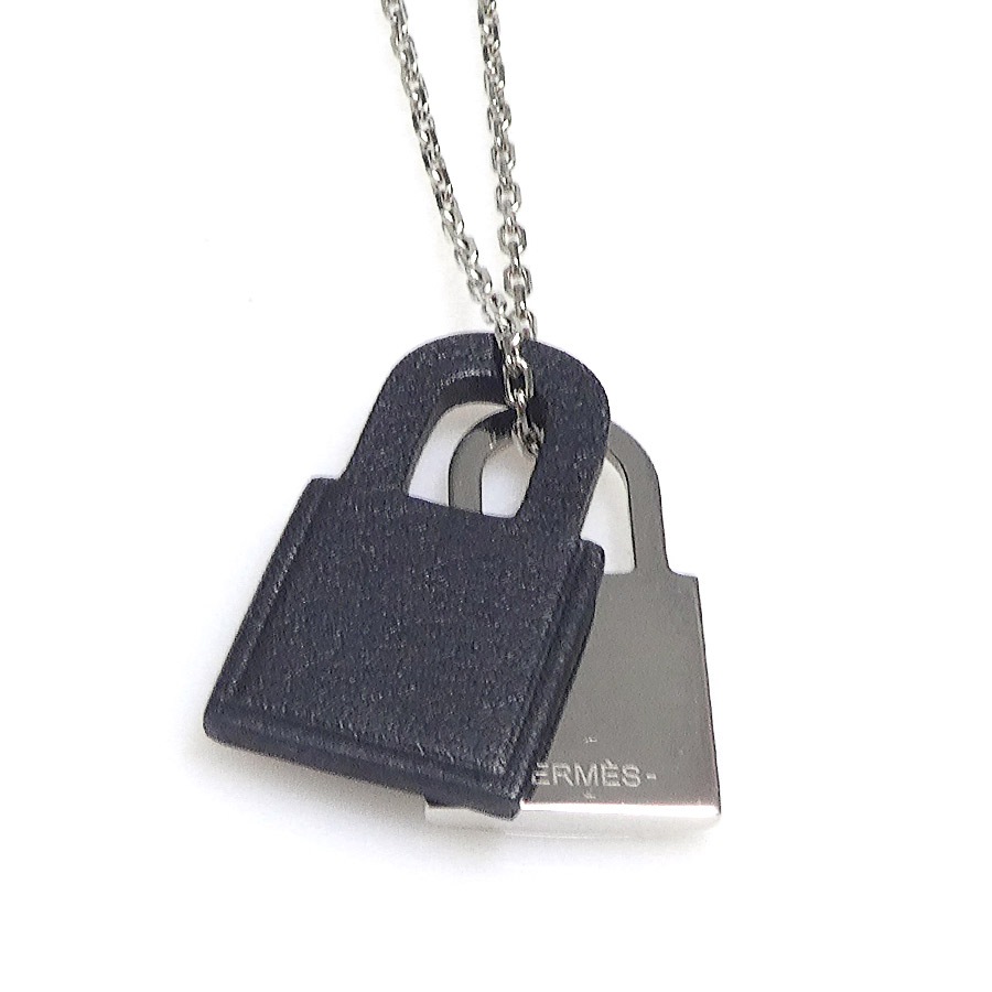 エルメス HERMES ネックレス O’Kelly オーケリーPM メタル/レザー シルバー/ブラック レディース e60707i エルメス HERMES ネックレス O’Kelly オーケリーPM メタル/レザー シルバー/ブラック レディース e60707i