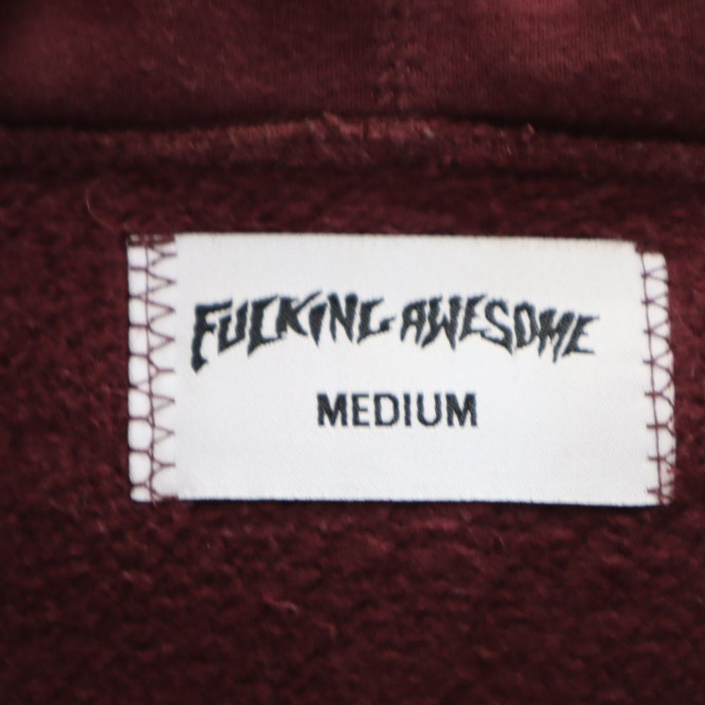 ファッキングオーサム 長袖 ジップアップ パーカー M ワインレッド FUCKING AWESOME 裏起毛 メンズ