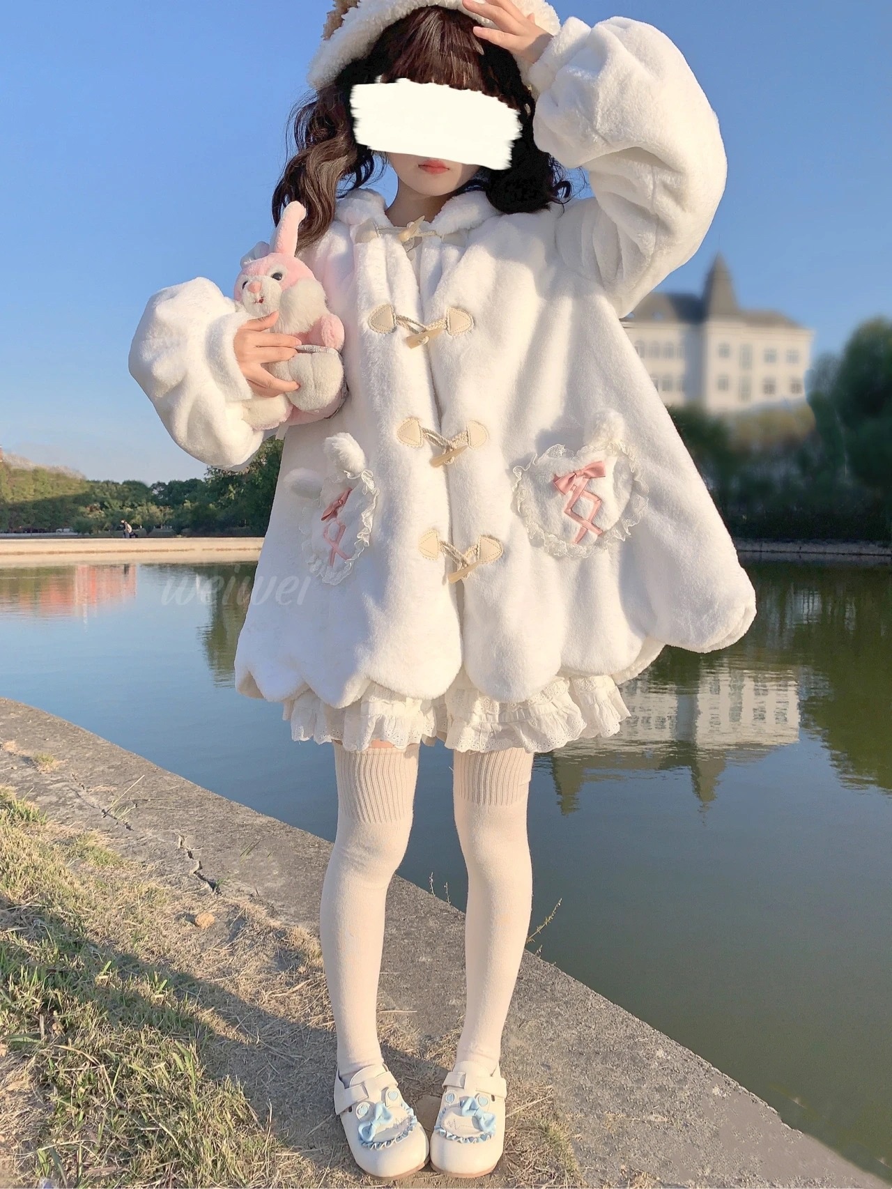 Lolitaぬいぐるみ短いウサギ耳コートロリータ牛角はかわいいです Lolitaぬいぐるみ短いウサギ耳コートロリータ牛角はかわいいです