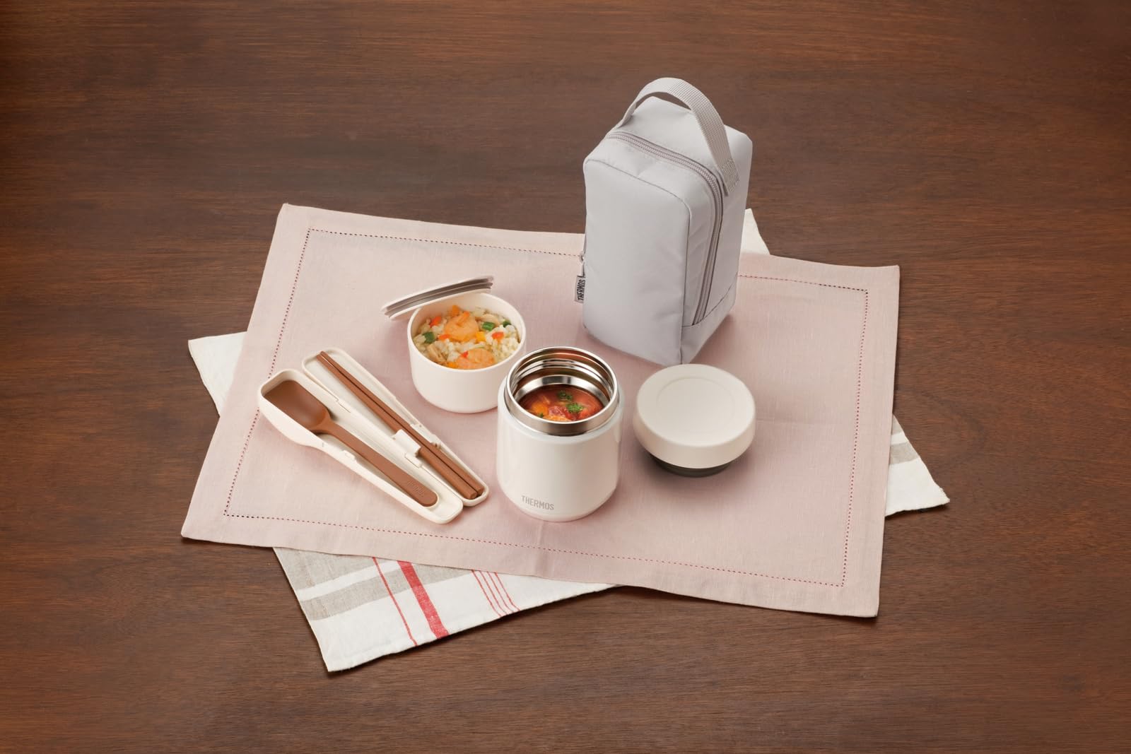 【食洗機対応モデル】 サーモス 真空断熱スープランチセット 300ml グレージュ スープジャー・容器セット JEE-550 GG 【食洗機対応モデル】 サーモス 真空断熱スープランチセット 300ml グレージュ スープジャー・容器セット JEE-550 GG