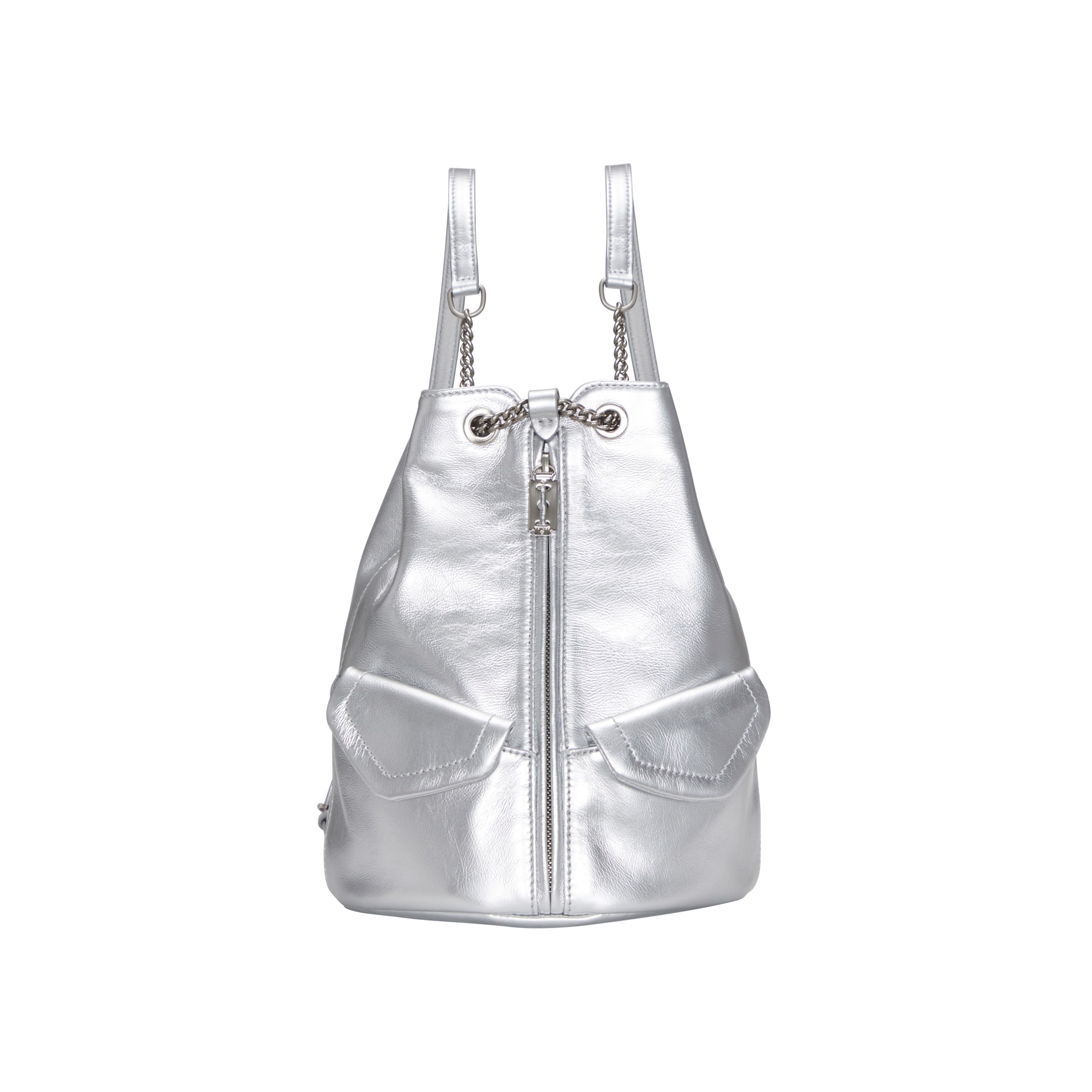 【VUNQUE】 OCCAM DOUX DOUBLE POCKET CHAIN BACKPACK M : SILVER