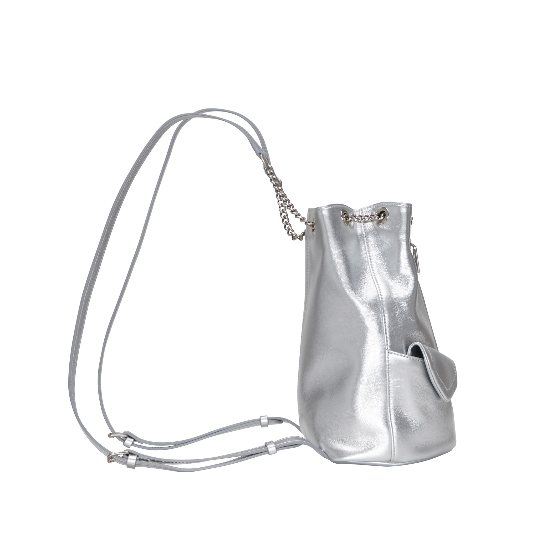 【VUNQUE】 OCCAM DOUX DOUBLE POCKET CHAIN BACKPACK M : SILVER