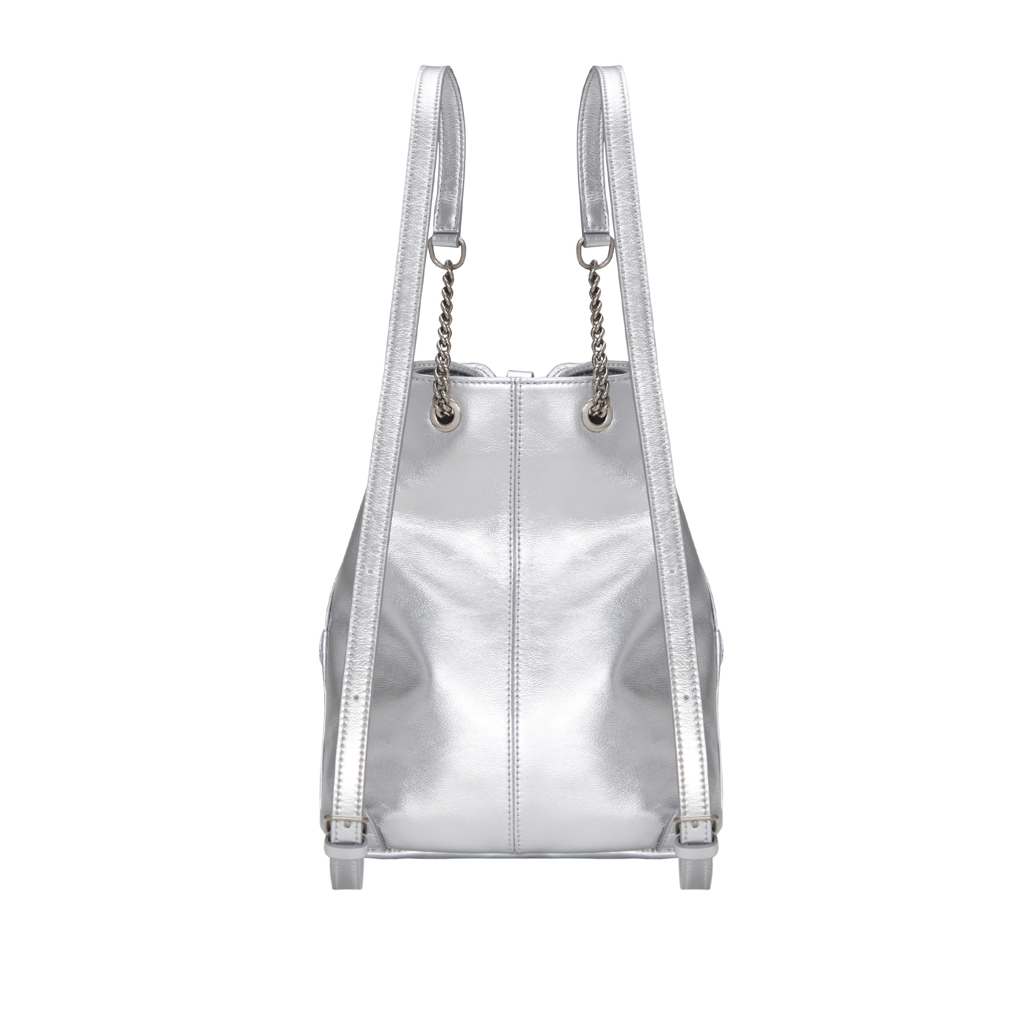 【VUNQUE】 OCCAM DOUX DOUBLE POCKET CHAIN BACKPACK M : SILVER