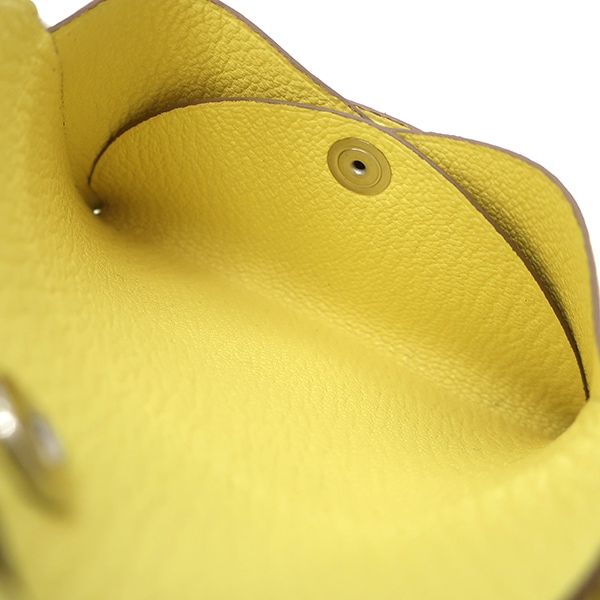 エルメス HERMES カードケース カルヴィ デュオ シェブルミゾル リモンチェッロ シルバー金具 新品 未使用 黄色 B刻印【中古】 エルメス HERMES カードケース カルヴィ デュオ シェブルミゾル リモンチェッロ シルバー金具 新品 未使用 黄色 B刻印【中古】