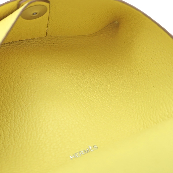 エルメス HERMES カードケース カルヴィ デュオ シェブルミゾル リモンチェッロ シルバー金具 新品 未使用 黄色 B刻印【中古】 エルメス HERMES カードケース カルヴィ デュオ シェブルミゾル リモンチェッロ シルバー金具 新品 未使用 黄色 B刻印【中古】