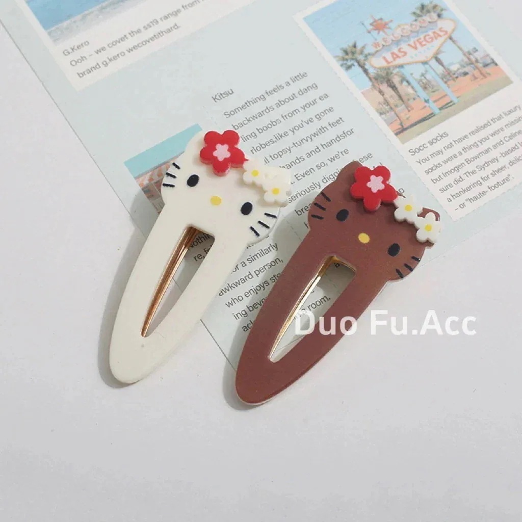 【メガ割】日焼けキティ ヘアクリップ キティちゃんヘアクリップ ヘアアクセサリー 可愛い アクセサリー 前髪クリップ