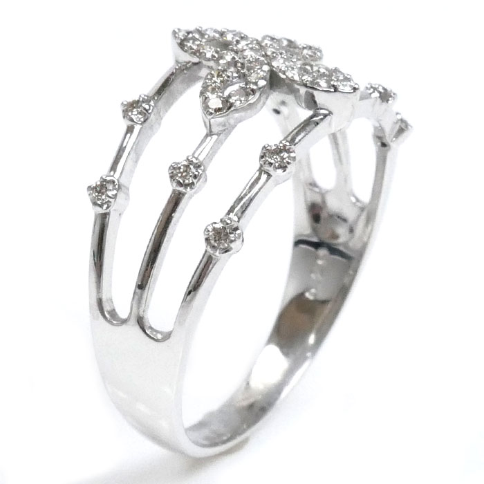 K18WG ホワイトゴールド リング・指輪 ダイヤモンド0.25ct 17号 3.4g レディース 中古 美品 K18WG ホワイトゴールド リング・指輪 ダイヤモンド0.25ct 17号 3.4g レディース 中古 美品