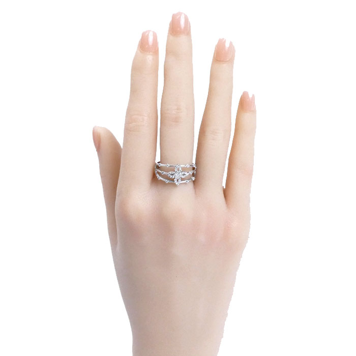 K18WG ホワイトゴールド リング・指輪 ダイヤモンド0.25ct 17号 3.4g レディース 中古 美品 K18WG ホワイトゴールド リング・指輪 ダイヤモンド0.25ct 17号 3.4g レディース 中古 美品