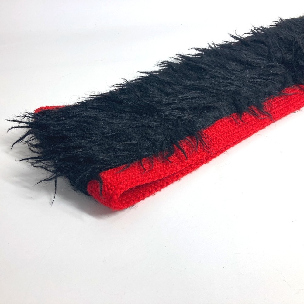 マフラー バイカラー ファー ウール ブラック マフラー バイカラー ファー ウール ブラック