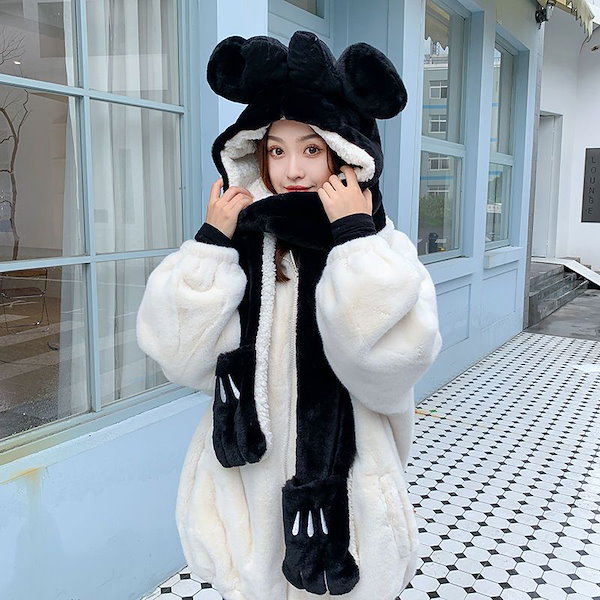 Qoo10] マフラー 人気 かわいいミッキーの帽子ス