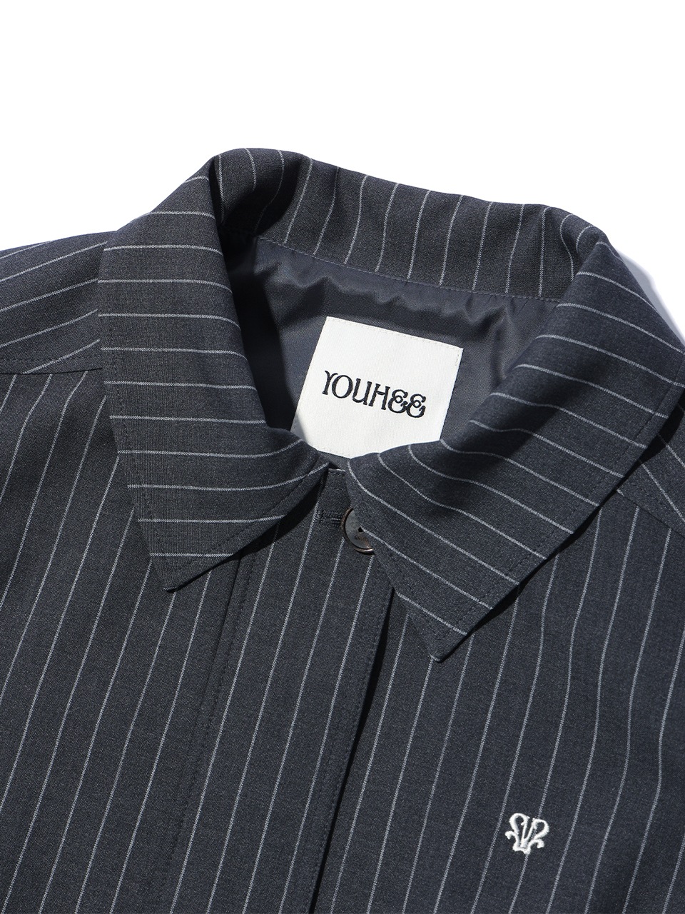 ジャケット YOUHEE PIN STRIPE BOMBER JACKET CHARCOAL YOUHEE PIN STRIPE BOMBER JACKET