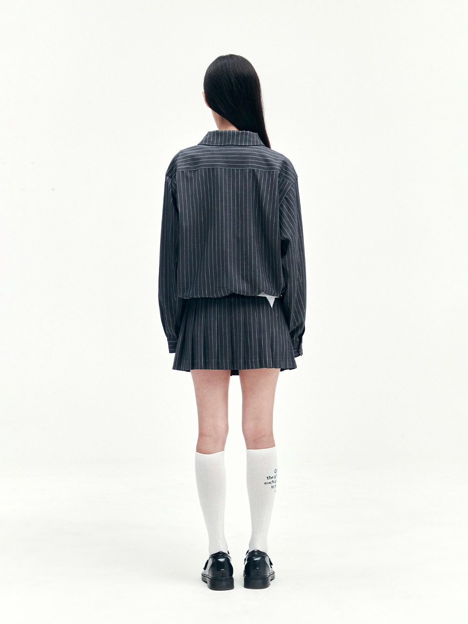 ジャケット YOUHEE PIN STRIPE BOMBER JACKET CHARCOAL YOUHEE PIN STRIPE BOMBER JACKET