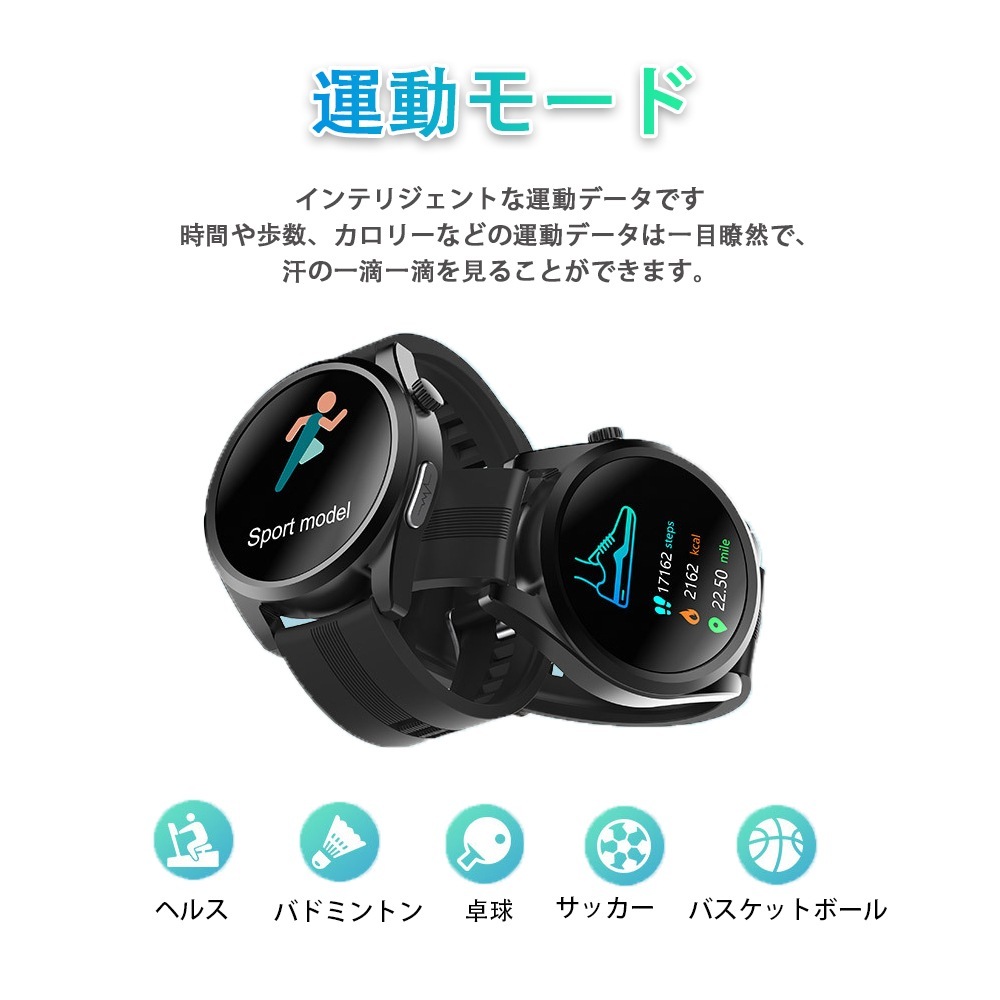 【通話機能付き】2023最新型 スマートウォッチ 日本製 センサー 通話機能付き 皮膚温変動検知 24時間健康管理 心拍計 歩数計 運動モード 歩数計 IP67防水 消費カロリー 着信通知 睡眠モード