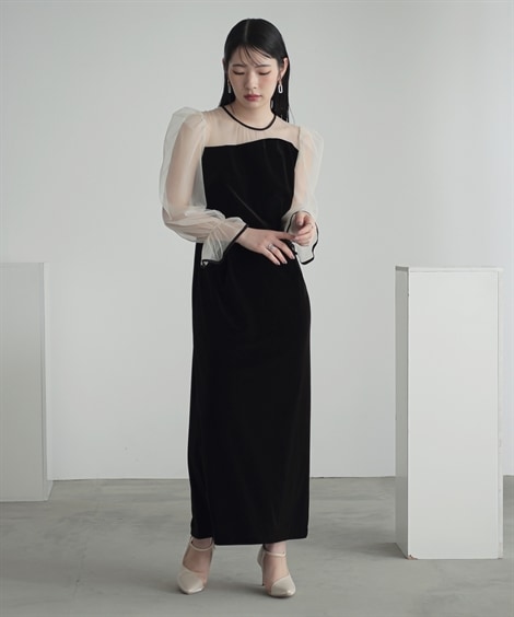 ドレス 結婚式・パーティー・オケージョンドレス アシメデザインベロアワンピースドレス 大きいサイズ有 Callarus