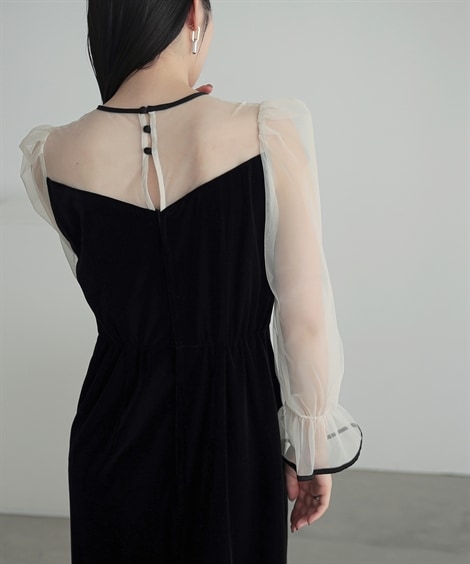 ドレス 結婚式・パーティー・オケージョンドレス アシメデザインベロアワンピースドレス 大きいサイズ有 Callarus