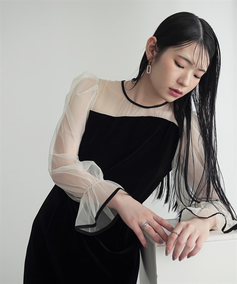 ドレス 結婚式・パーティー・オケージョンドレス アシメデザインベロアワンピースドレス 大きいサイズ有 Callarus