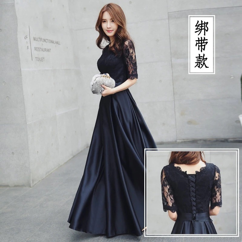 【縁夢】 後ファスナー/ストラップ2タイプ イブニングドレス 夏 レース ロングワンピース イブパーティードレス キャバ 着痩せ 大人 同窓会 披露宴 卒業式 結婚式 演奏会 ウェディング 二次会 メ