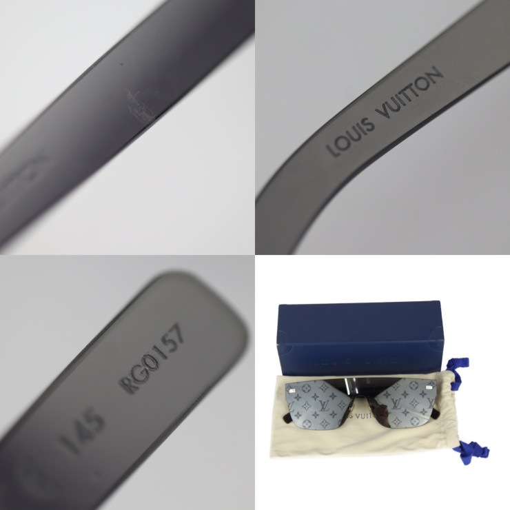 LOUIS VUITTON ルイ ヴィトン サングラス Z0993U City Mask シティマスク モノグラム 表記サイズ 145 プラスチック ブラック シルバー金具 シティーマスク ビトン 本