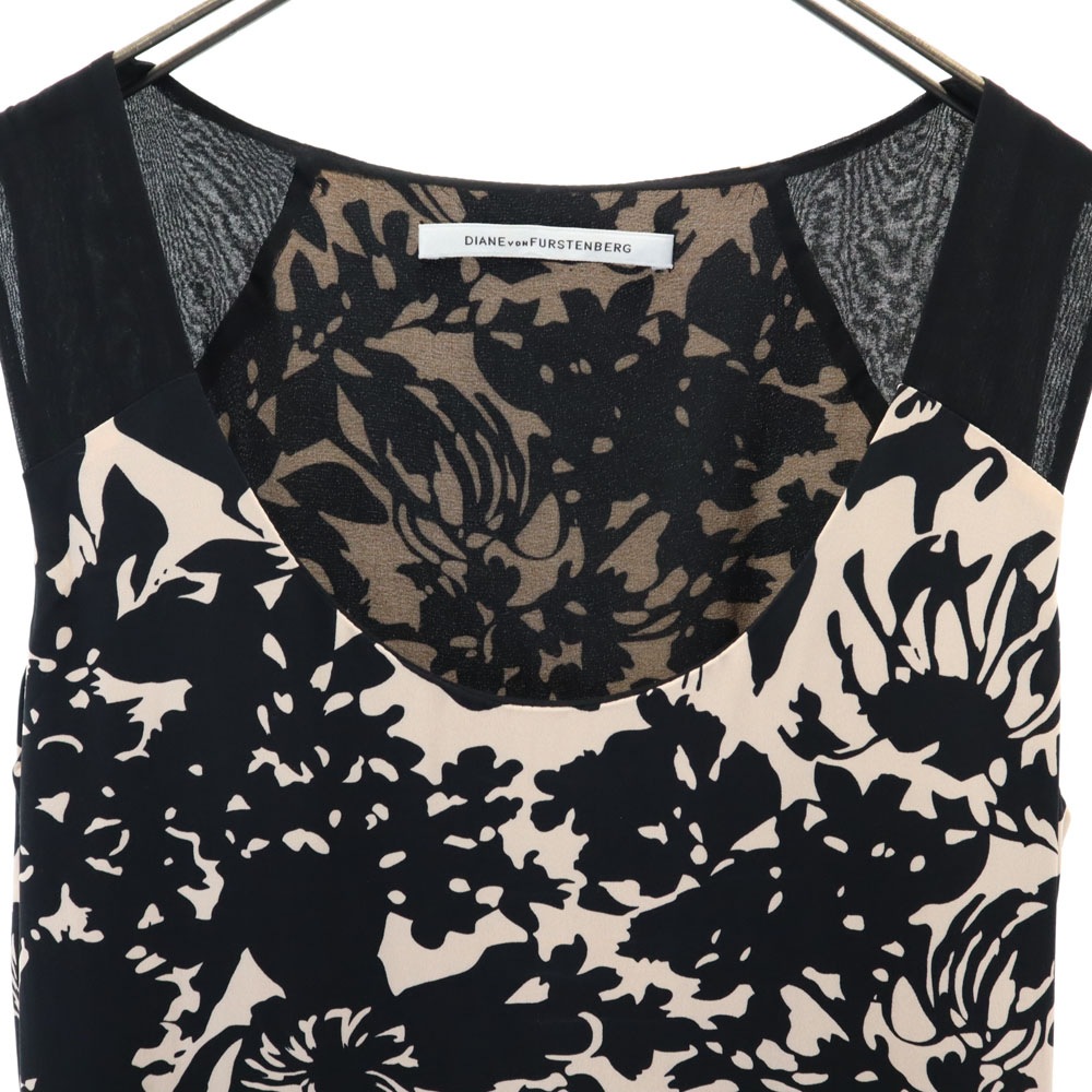 シルクブレンド ノースリーブ ワンピース ベージュ レディース