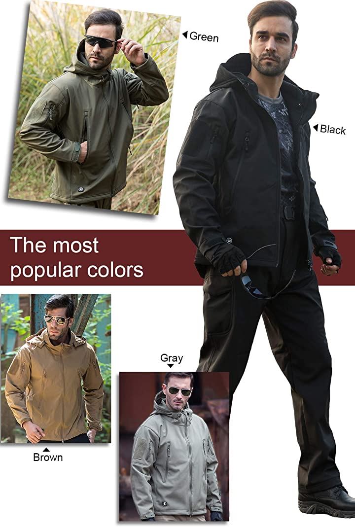 ミリタリー フード付 タクティカルジャケット ソフトシェル シャークスキン 多機能 軍用 TAD ジャンパー( グリーン, M) ミリタリー フード付 タクティカルジャケット ソフトシェル シャークスキン 多機能 軍用 TAD ジャンパー( グリーン, M)