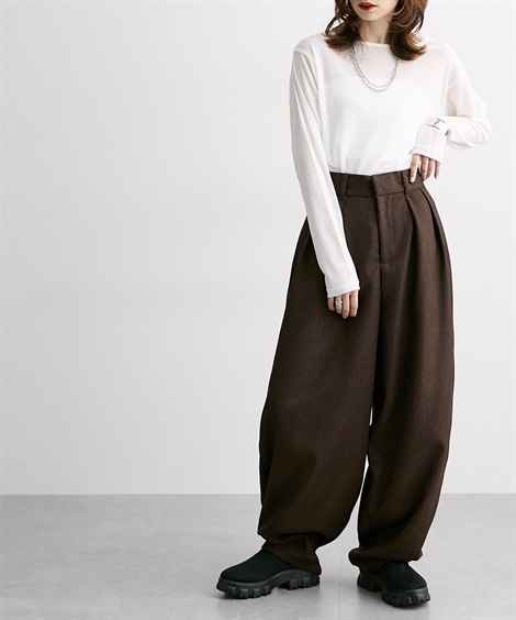 【新品同様 日本製 高級感溢れる生地感】Papas ウール ツイード地スラックス 楽天市場】スラックス パンツ シニア リラックスパンツ ズボン