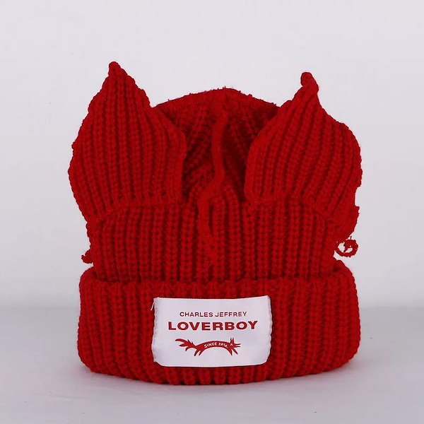 Qoo10] Loverboy-猫の耳のニット帽単色暖