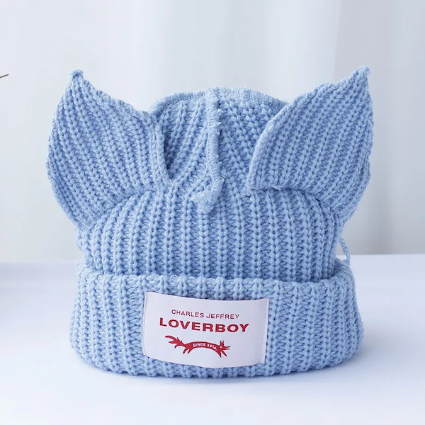 Qoo10] Loverboy-猫の耳のニット帽単色暖