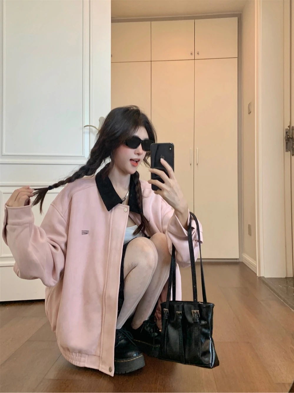 2025春夏 韓国 かわいい レディース アウター ブルゾン お出かけ 長袖セクシーベースシルエットトップスサイド冬カジュアルファッション系サイズお出かけネックフル丈スリーブトラック