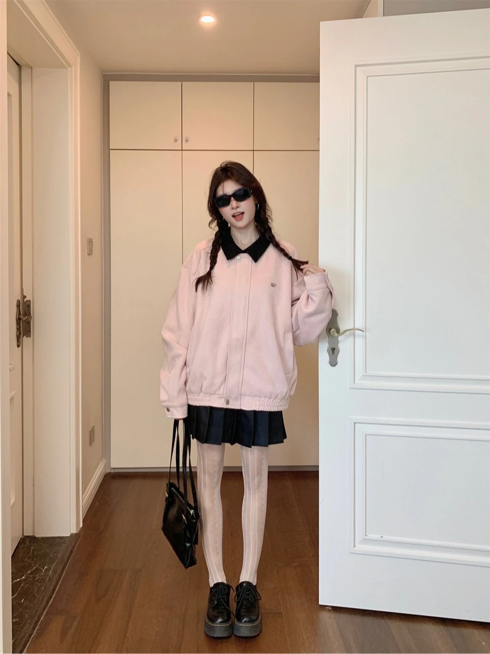 2025春夏 韓国 かわいい レディース アウター ブルゾン お出かけ 長袖セクシーベースシルエットトップスサイド冬カジュアルファッション系サイズお出かけネックフル丈スリーブトラック