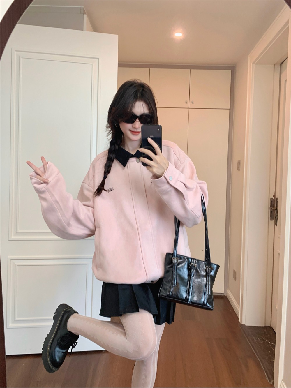 2025春夏 韓国 かわいい レディース アウター ブルゾン お出かけ 長袖セクシーベースシルエットトップスサイド冬カジュアルファッション系サイズお出かけネックフル丈スリーブトラック