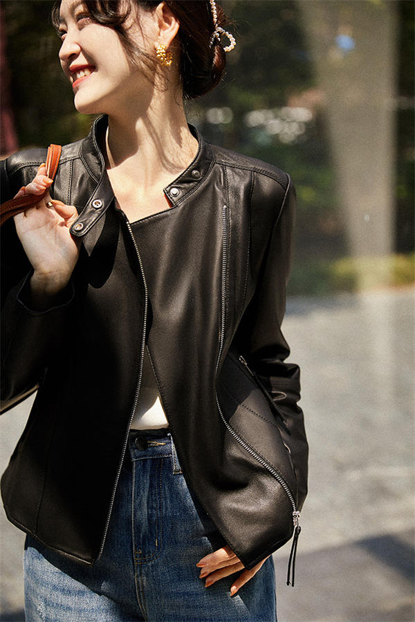 本革 ラムレザー レザージャケット レディース 本革 レザージャケット ショット丈 羊革 レザーコート ショットコート トレンチコート ライダース 防風 革コート アウター 春秋冬 結婚式 母の日 プ