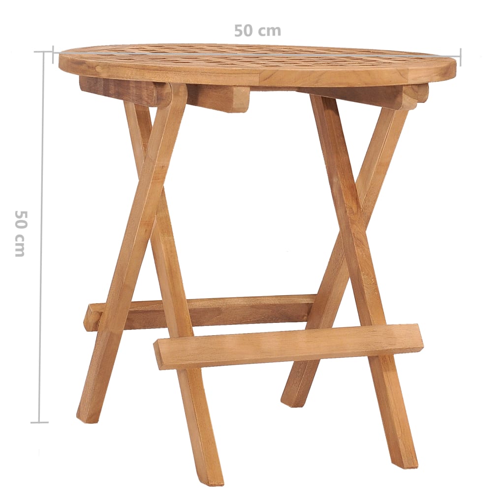 折りたたみ式ガーデンテーブル 50x50x50 cm チーク無垢材