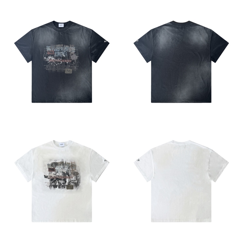 GRAILZ】 OVERLAP WASHED T-SHIRTS : 2COLORS Tシャツ